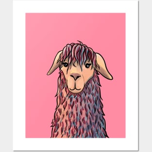 Abstract llama portrait Posters and Art